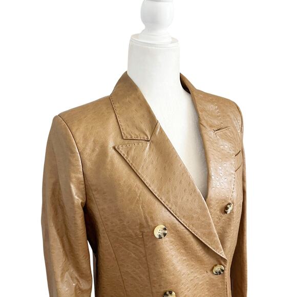 Marei 1988 Nigella Vegan Leather Jacket XS Tan NWT - Picture 3 of 11